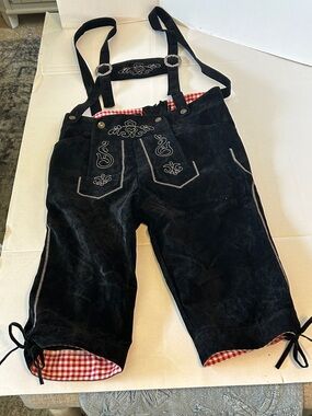 GLORY STAR LEDERHOSEN MENS GERMAN BAVARIAN OKTOBERFEST LEATHER TROUSERS size m